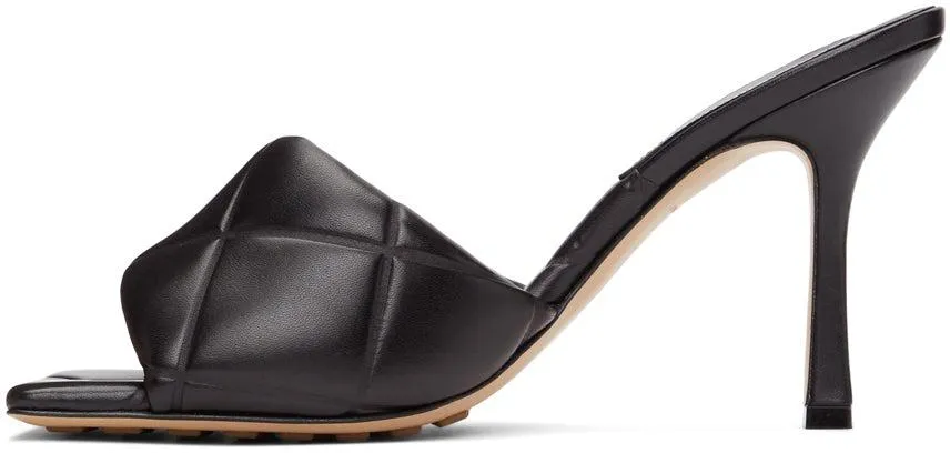 Bottega Veneta Black â€˜The Rubber Lidoâ€™ Heeled Sandals