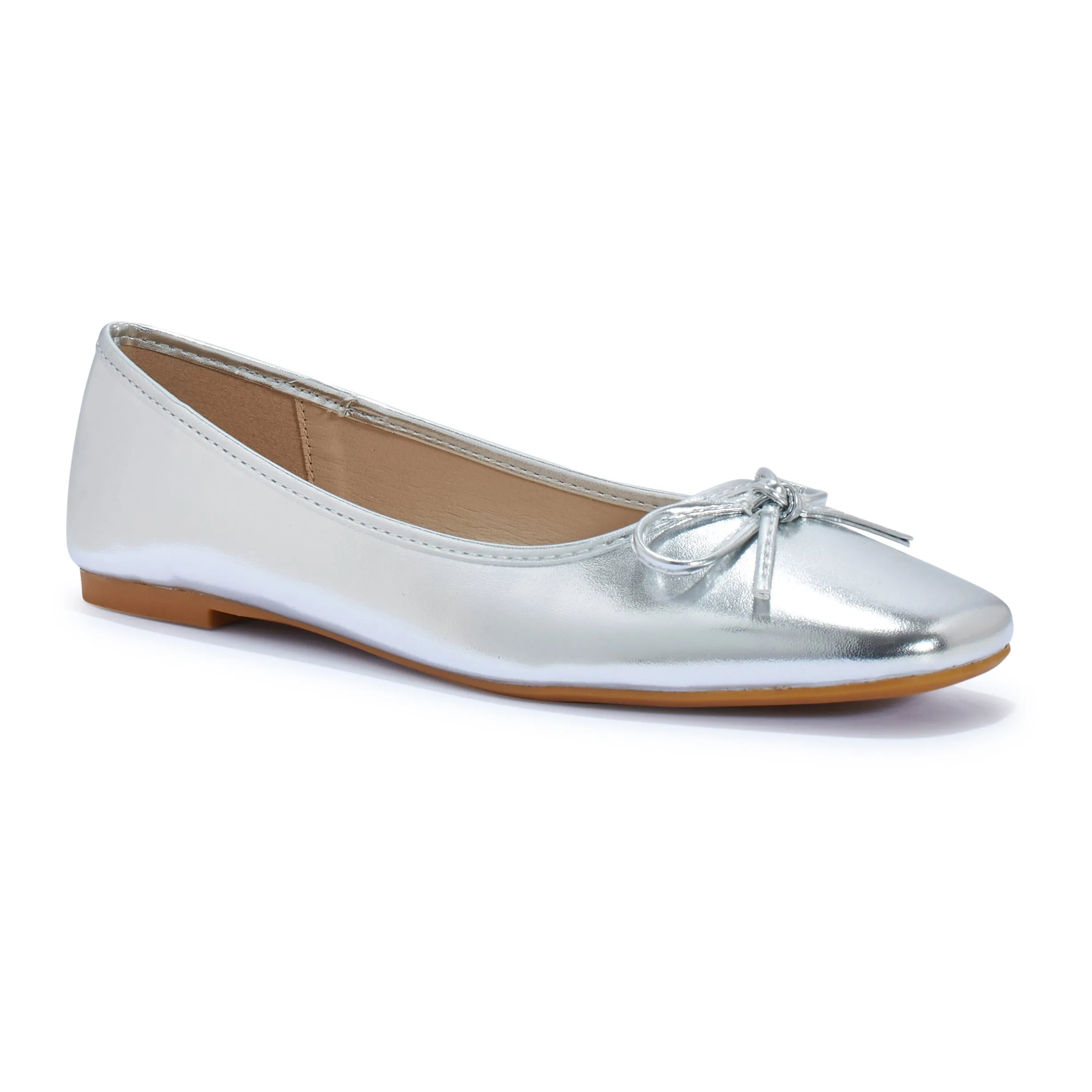 FONTAINE1 SQUARE TOE BOW DETAIL  BALLERINA PUMP